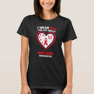 Camiseta Eu Visto Vermelho para a Consciência do Meu Tio HI