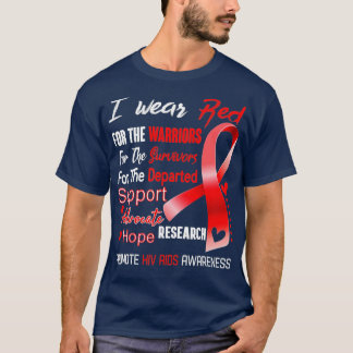 Camiseta Eu Visto Vermelho Para A Consciência Do Vih