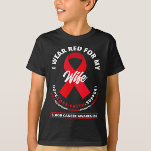 Camiseta Eu Visto Vermelho Para A Minha Mulher Sensibilizaç