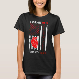 Camiseta Eu Visto Vermelho Para A Minha Mulher Sensibilizaç