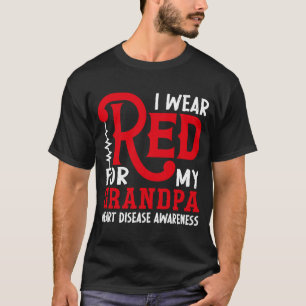 Camiseta Eu Visto Vermelho Para A Minha Vovô Doença Cardíac