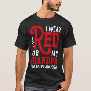 Camiseta Eu Visto Vermelho Para A Minha Vovô Doença Cardíac