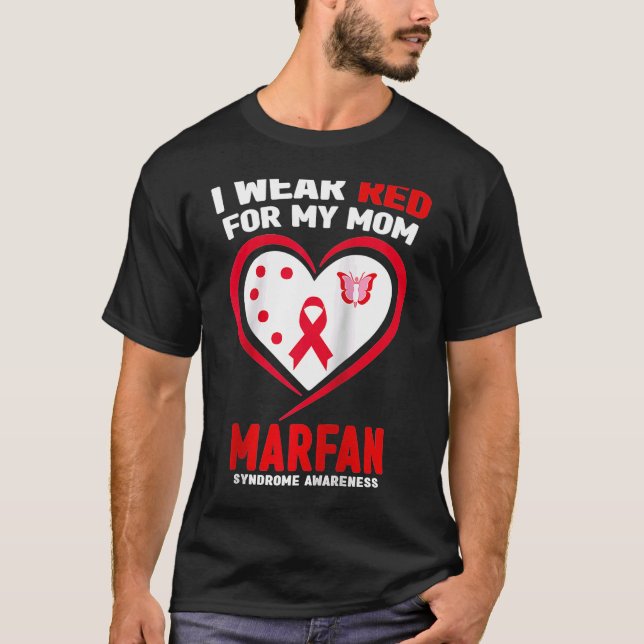 Camiseta Eu Visto Vermelho para a síndrome de Minha mãe Mar (Frente)