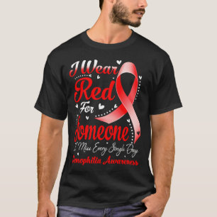 Camiseta Eu Visto Vermelho Para Alguém Conhecer HEMOFILIA