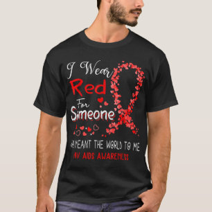 Camiseta Eu Visto Vermelho Para Alguém Conhecer O Vih
