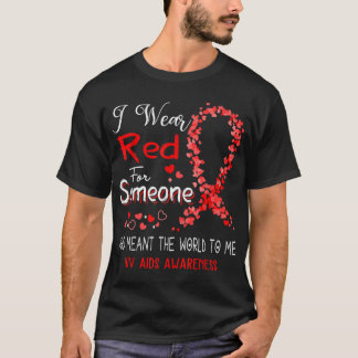 Camiseta Eu Visto Vermelho Para Alguém Conhecer O Vih