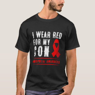 Camiseta Eu Visto Vermelho Para Meu Filho Hemofilia Sensibi