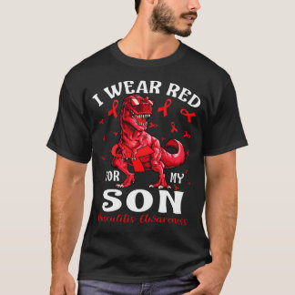 Camiseta Eu Visto Vermelho Para Meu FILHO Vasculite Sensibi