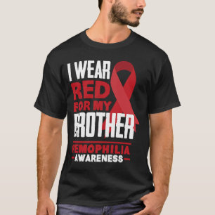 Camiseta Eu Visto Vermelho Para Meu Irmão Orgulhosa Irmã He