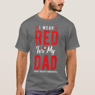 Camiseta Eu Visto Vermelho Para Meu Pai Doença Cardíaca Sen
