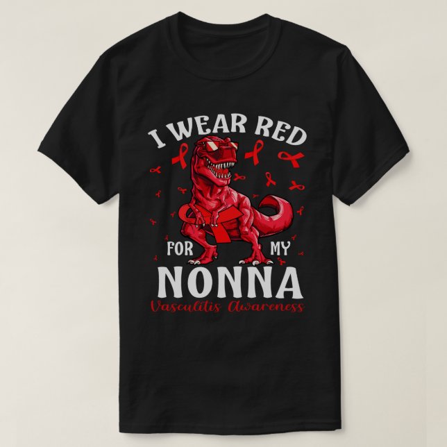Camiseta Eu Visto Vermelho Para Meus Dinos De Consciência D (Frente do Design)