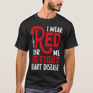 Camiseta Eu Visto Vermelho Para Mim Doença Coração American