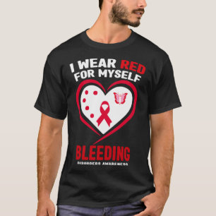 Camiseta Eu Visto Vermelho para mim mesmo Hemorragia Sensib