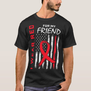 Camiseta Eu Visto Vermelho Para Minha Amiga Doença Cardíaca