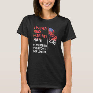 Camiseta Eu Visto Vermelho Para Minha Avó Nani Lembre-Se De