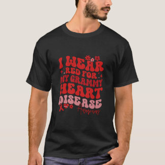 Camiseta Eu Visto Vermelho Para Minha Doença Cardíaca Do Gr