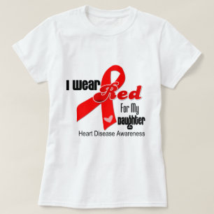 Camiseta Eu Visto Vermelho Para Minha Doença Cardíaca Fil