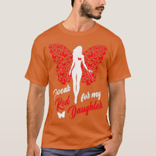 Camiseta Eu Visto Vermelho Para Minha Filha Apoiar A Consci