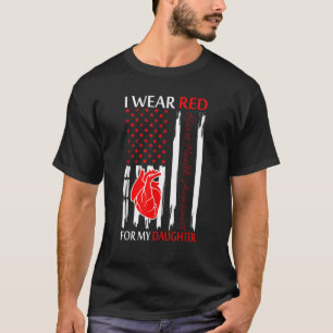 Camiseta Eu Visto Vermelho Para Minha Filha Doença Cardíaca