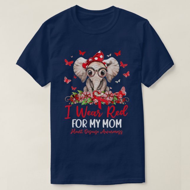 Camiseta Eu Visto Vermelho Para Minha Mãe Consciência Da Do (Frente do Design)