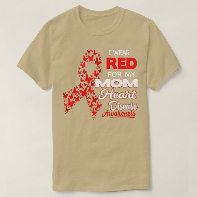 Camiseta Eu visto Vermelho Para Minha Mãe Consciência Da Do (Frente do Design)