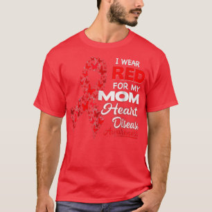 Camiseta Eu visto Vermelho Para Minha Mãe Doença Cardíaca A