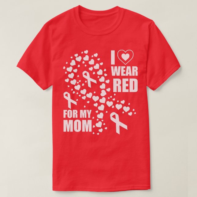 Camiseta Eu Visto Vermelho Para Minha Mãe Ficar Vermelha Do (Frente do Design)