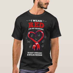 Camiseta Eu Visto Vermelho Para Minha Vovó Sensibilização P