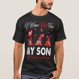 Camiseta Eu Visto Vermelho Para O MEU FILHO Nó De Consciênc