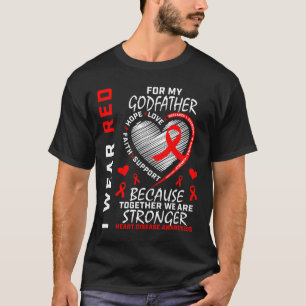 Camiseta Eu Visto Vermelho Para O Meu Padrinho Doenças Card