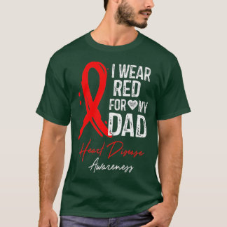 Camiseta Eu Visto Vermelho Para O Meu Pai Doença Cardíaca S