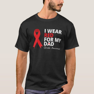 Camiseta Eu Visto Vermelho Para O Meu Pai Estropo De Consci