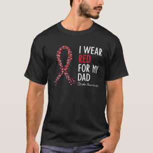 Camiseta Eu Visto Vermelho Para O Meu Pai Estropo De Consci
