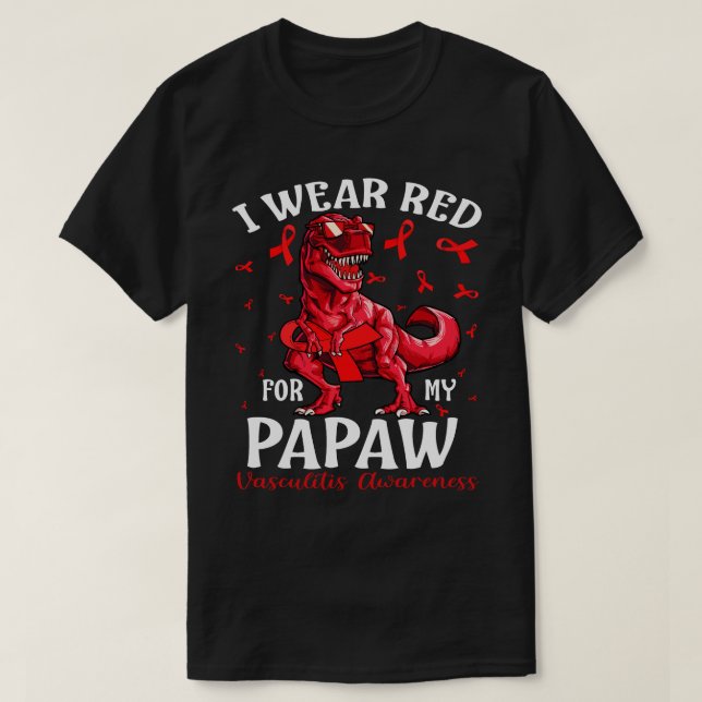 Camiseta Eu Visto Vermelho Para Os Meus Dinos De Consciênci (Frente do Design)