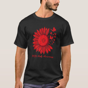 Camiseta Eu visto Vermelho Para Sensibilizar A AIDS para o