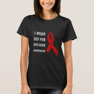 Camiseta Eu Visto Vermelho Para Sensibilizar A AIDS para o