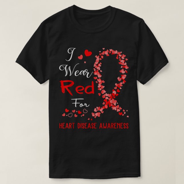 Camiseta Eu Visto Vermelho Para Sensibilizar Doenças Cardía (Frente do Design)