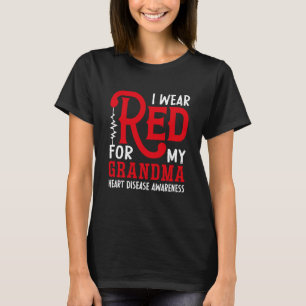 Camiseta Eu Visto Vermelho Pela Minha Avó Doença Cardíaca A