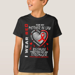 Camiseta Eu Visto Vermelho Pela Minha Mãe Em Direito Doença