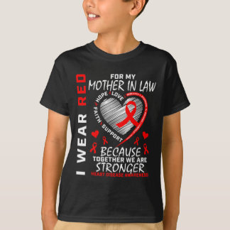 Camiseta Eu Visto Vermelho Pela Minha Mãe Em Direito Doença