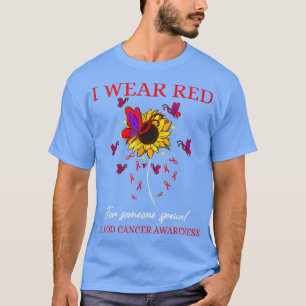 Camiseta Eu Visto Vermelho Por Consciência Do Cancer De San