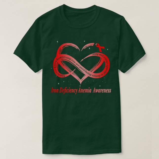 Camiseta Eu Visto Vermelho Por Deficiência De Ferro Anemia  (Frente do Design)