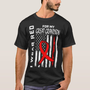 Camiseta Eu Visto Vermelho Por Doença Cardíaca Excelente Av
