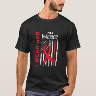 Camiseta Eu Visto Vermelho Por Doenças Cardíacas Sensibiliz