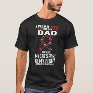 Camiseta Eu Visto Vermelho Por Meu Pai Traço De Fita Do Gue