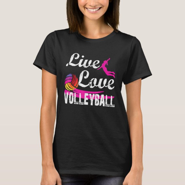 Camiseta Eu Vivo Com O Esporte De Voleibol (Frente)