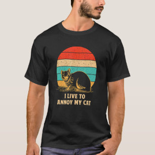 Camiseta Eu vivo para irritar meu gato, mãe, Pai de gato