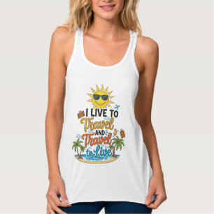 Camiseta Eu Vivo para Viajar e Viajo para Viver