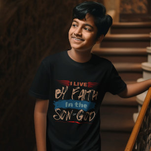 Camiseta Eu Vivo Pela Fé Deus Cristo Bíblia Gratidão Pelo M