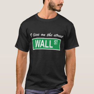 Camiseta Eu vivo t-shirt escuro no Wall Street da rua"